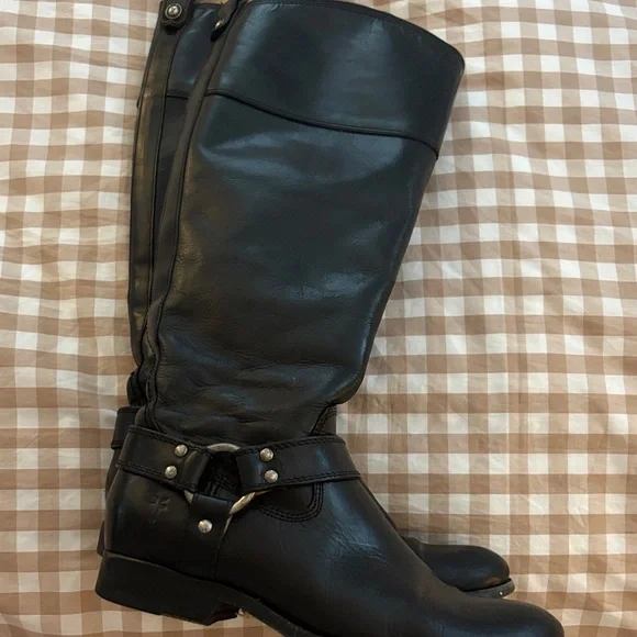 Frye Black Leather Riding Boots - Picture 5 of 6